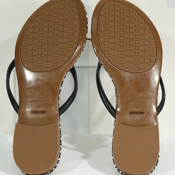 Kate Spade Black and White Mystic Bow Flat Sandals size 6 - Picture 4 of 5